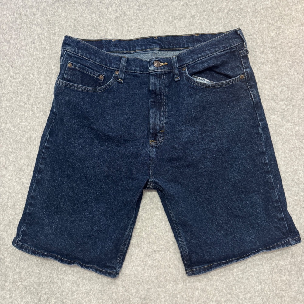 Wrangler Premium Quality Mens 34 Indigo Blue Denim Shorts Stretch Jorts